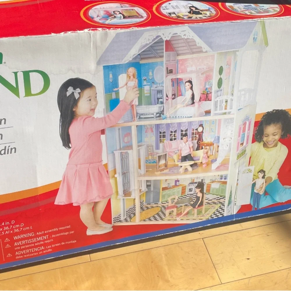 Garden Mansion Dollhouse - White and Pink